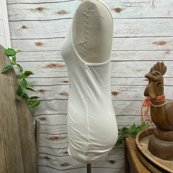 RTB Real Tough B itch White Racerback Tank Top Shirt Biker Babe Graphic Large - Picture 9 of 10